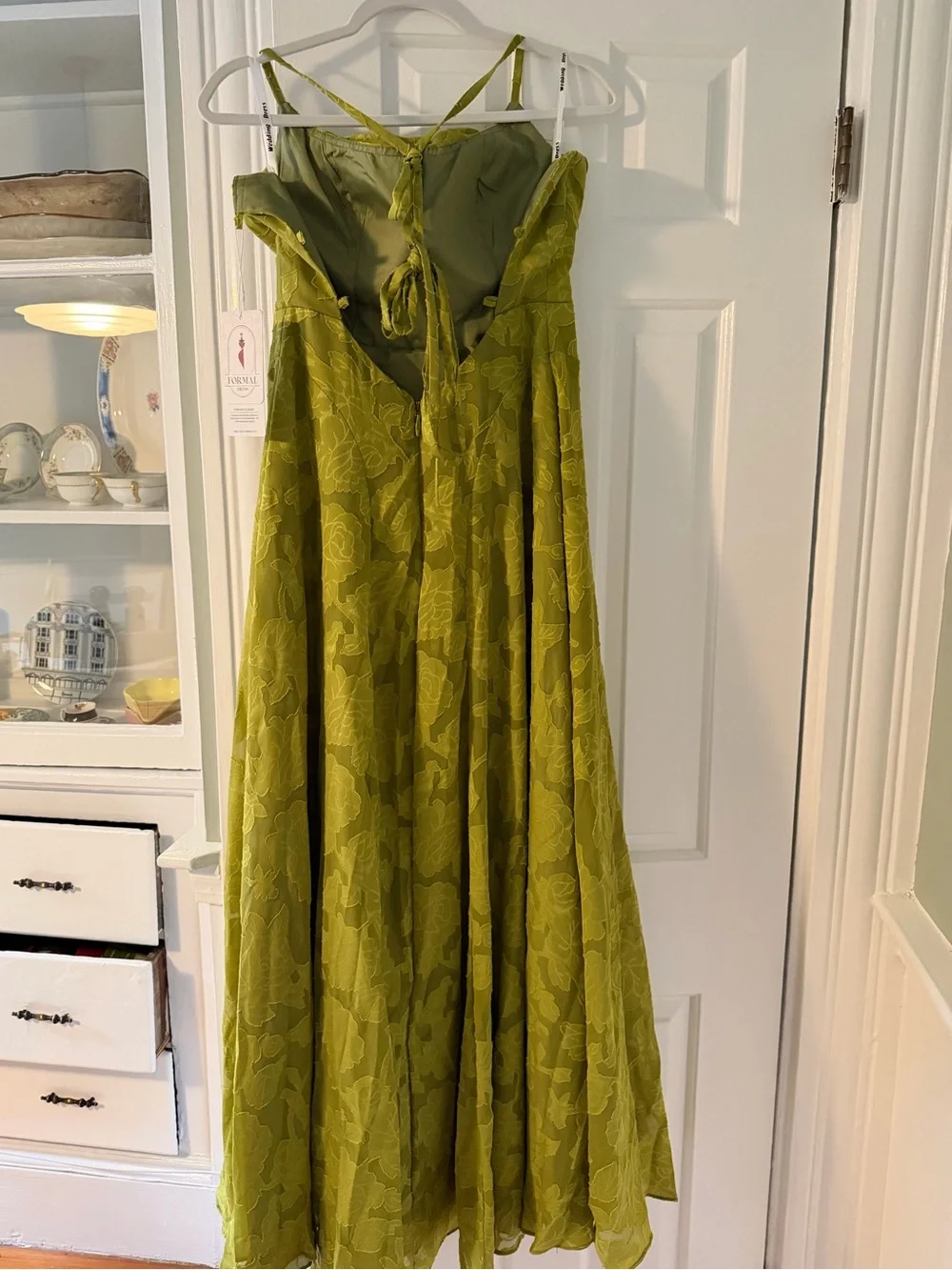 NWT Olive Green Spaghetti-Strap Maxi Dress